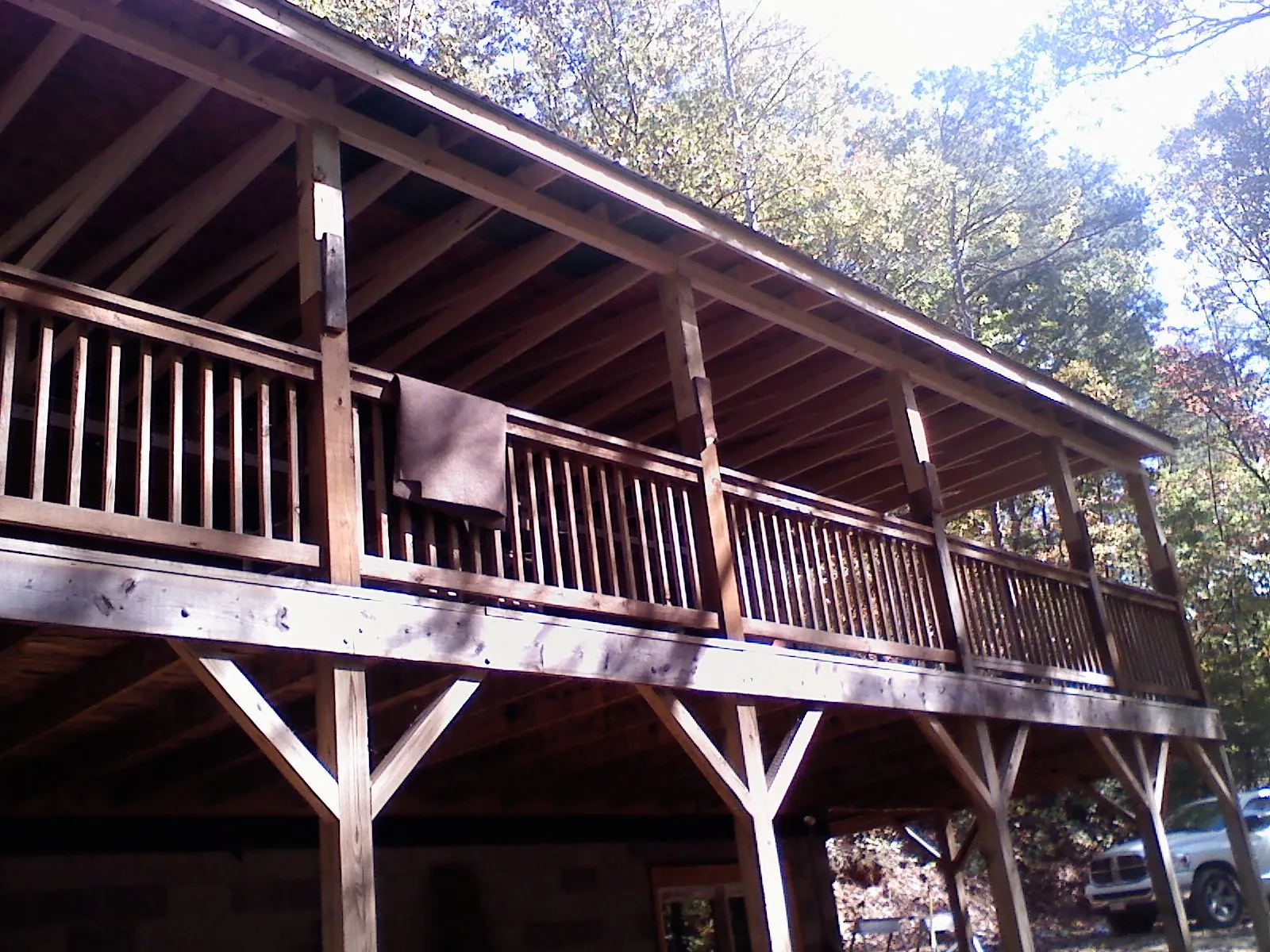 Timber framing under a new elevated porch and deck — Roof Leak Repair in Cheswold by Roofing Brothers